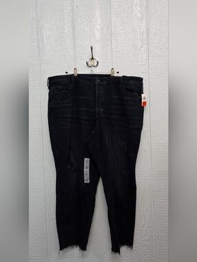New Size 22 Old Navy High Rise Straight Black Distressed Jeans